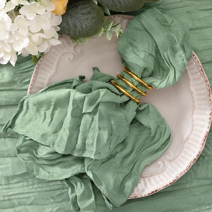 20 Pack Sage Cheesecloth Napkins Cloth Light Green Spring Summer Cloth Napkins Set of 20 Bulk 21x21 Inches for Wedding Baby Bridal Shower Birthday Dinner Party Home Table Decor