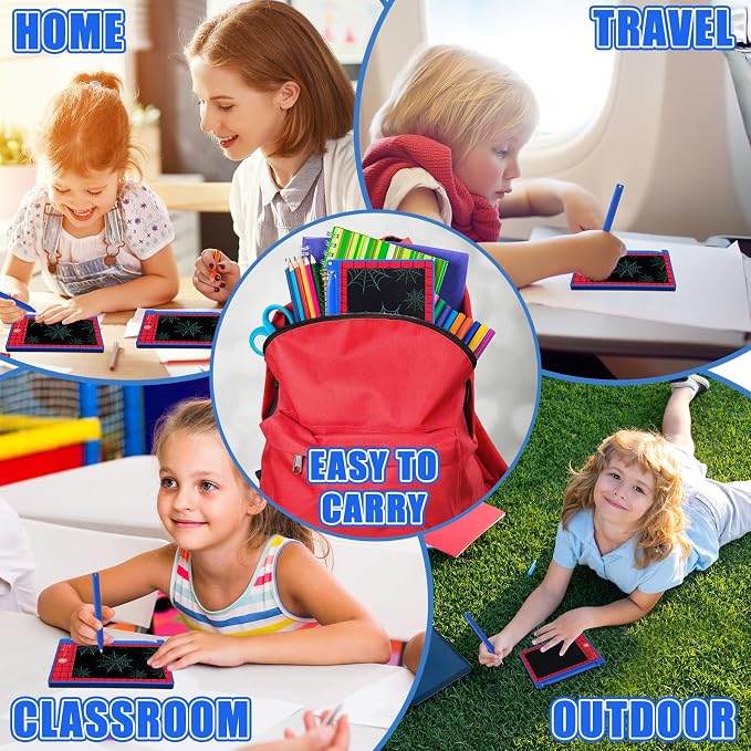 Nezyo 24 Pack Spider Theme Party Favors Mini LCD Writing Tablet 4.6 Inch Doodle Board Drawing Tablet Erasable Reusable Electronic Drawing Pads for Spider Theme Party Decor Birthday Supplies