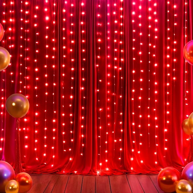 10x12 Red Backdrop Curtains for Wedding Party Wrinkle Free Backdrops Curtain Drapes Fabric Decorations Photo Back Drop Cloth for Baby Shower Photography Stage Reception 5ft x 12ft,2 Panels
