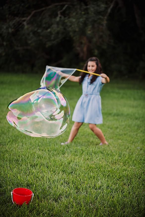 4 Big Bubble Wands & WOWMAZING Giant Bubble Powder Mix-6 Packets Makes 6 GALLONS | Turns Dish Detergent into Big Bubbles | Non Toxic Safe & Natural | Birthdays, Outdoor Family Fun for Girls & Boys