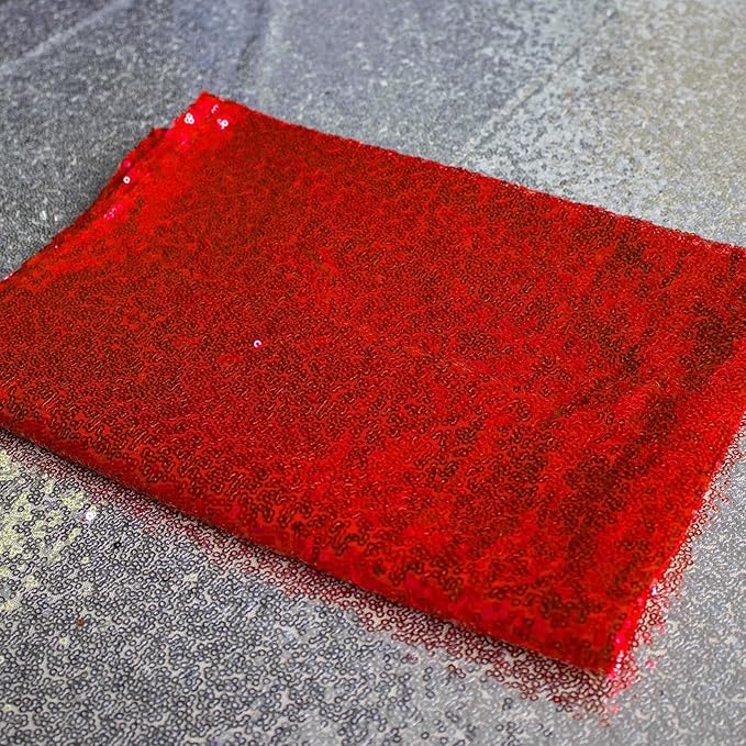 JYFLZQ Red Sequin Table Runner 12"x72" Pack of 1 Glitter Table Linens Runner Sparkly Sequence Runners for Table Wedding Birthday Party Decorations