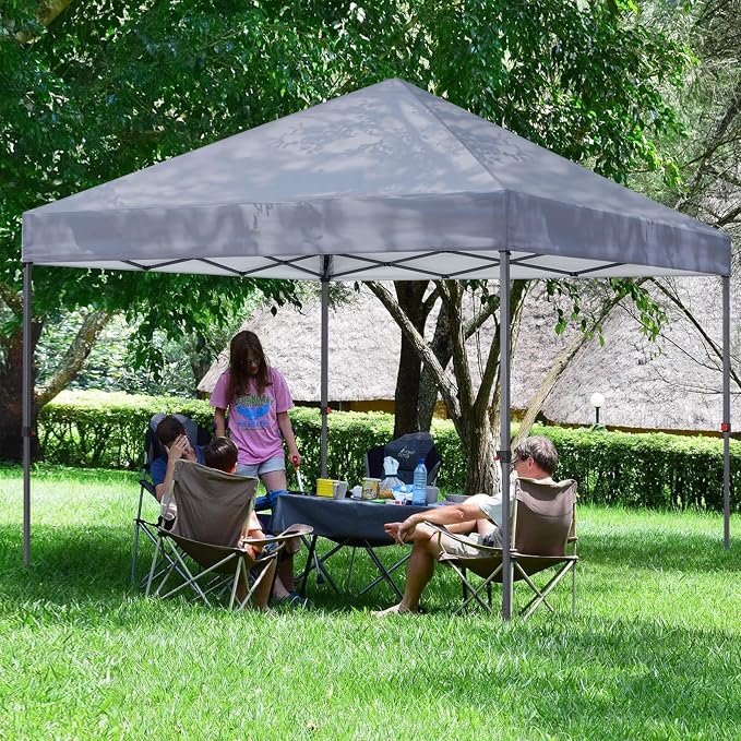 COOSHADE Durable Easy Pop Up Canopy Tent 10x10Ft, with 4 Sandbags(Grey)