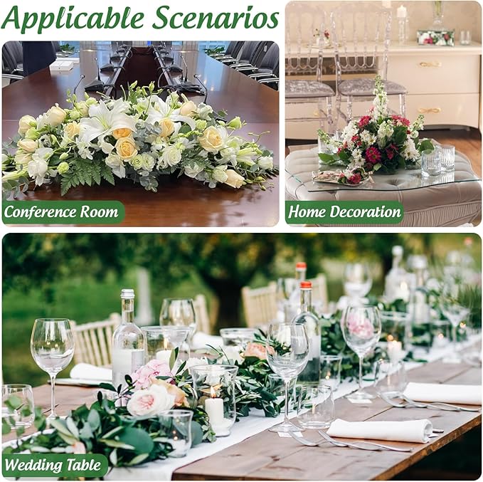 Cabilock 10Pcs Foam Trays for Flower Arrangements Floral Foam Tray Rectangle Plastic Mud Fixing Plates for Wedding Party Centerpiece Decoration