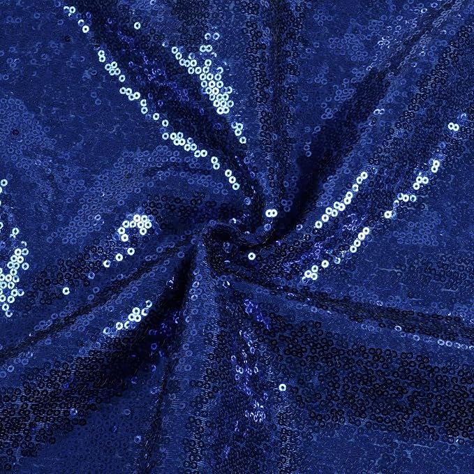 Poise3EHome Navy Blue Sequin Tablecloth 90×156 Inch Rectangle Sparkly Fabric Table Cover Overlay for Birthday Wedding Party Christmas Holiday Baby Shower Decoration