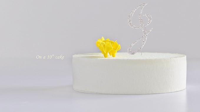 LOVENJOY Gift-Boxed 3" Rhinestone Letter J Cake Topper Initial