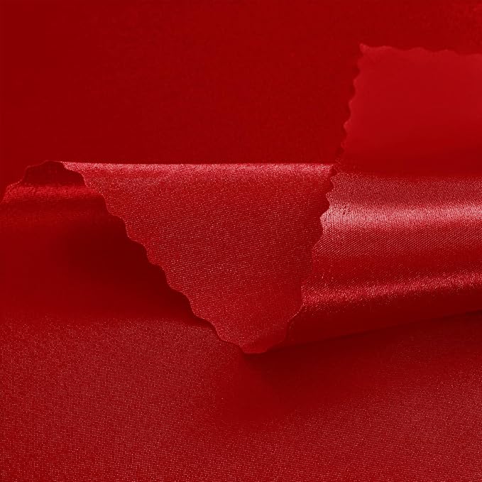 60 Pieces Red Satin Napkins 20x20 Inches Satin Cloth Napkins, Square Satin Napkins with Scalloped Edges, Elegant & Silky Table Napkins for Restaurant Banquet Wedding