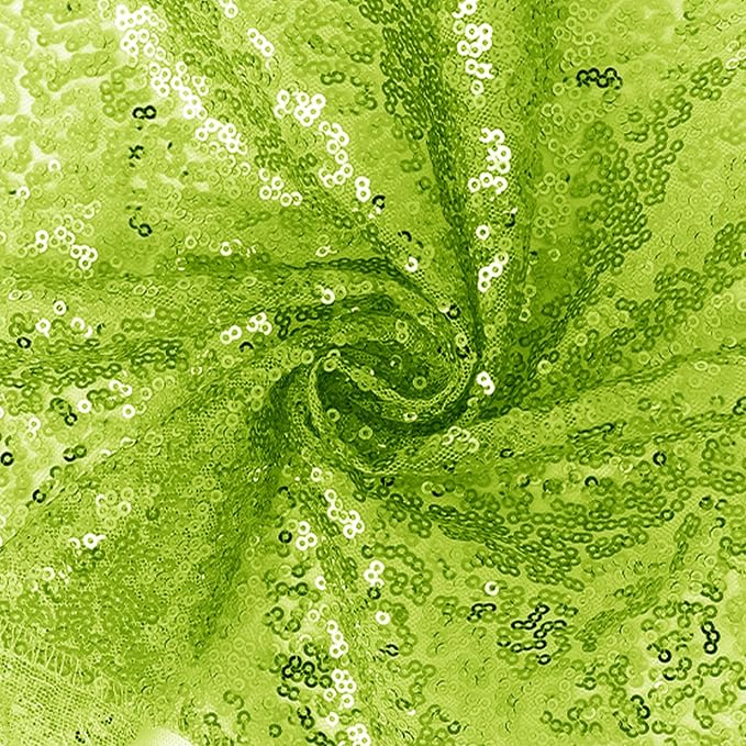 6 Packs 12 x 72 inches Sequin Table Runner, Apple Green Glitter Table Runner for Birthday Party Supplies Wedding Engagement Baby Shower Holiday Celebration Event Decorations