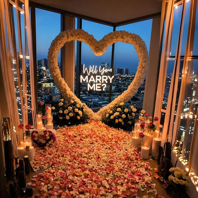 6.7FT Heart Arch Stand for Proposal, Metal Balloon Arch Frame for Wedding Valentine's Day Engagement Birthday Party Baby Shower Decorations (Gold)
