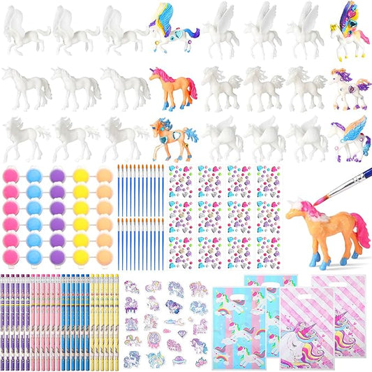 Liliful Unicorn Party Favors Painting Kit Pack 24 Piñata Stuffers Paint Party Favors, Unicorn Prizes Birthday DIY Craft Supplies