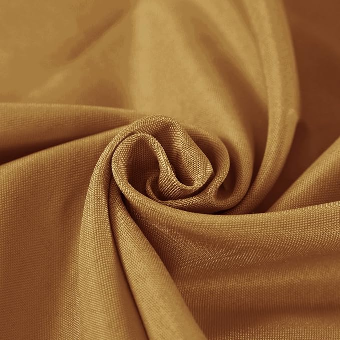 Fokitut 2 Pack Waterproof Round Tablecloth, 90 Inch, Stain Resistant and Wrinkle Polyester Table Cloth, Fabric Table Cover for Kitchen Dining, Wedding, Party, Holiday Dinner-Gold