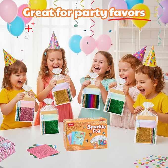 JoyCat 24 Pack Foil Art Greeting Cards, Mother's Day Crafts for Kids, No Mess Arts and Crafts, Goodie Bag Stuffers, DIY Party Favors, Birthday Present Girls Boys Ages 4–9