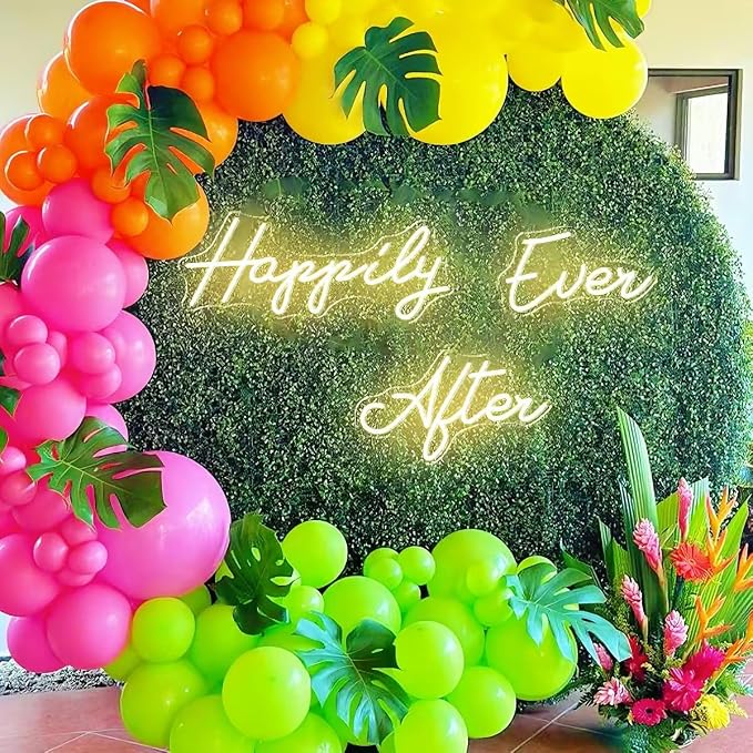 60 Inch Super Large Happily Ever After Neon Sign with Remote Dimmer, LED Lights Sign with Remote Dimmer, Happily Ever After Neon Lights for Bedroom, Lighs Up for Wedding, Birthday Party, Warm White