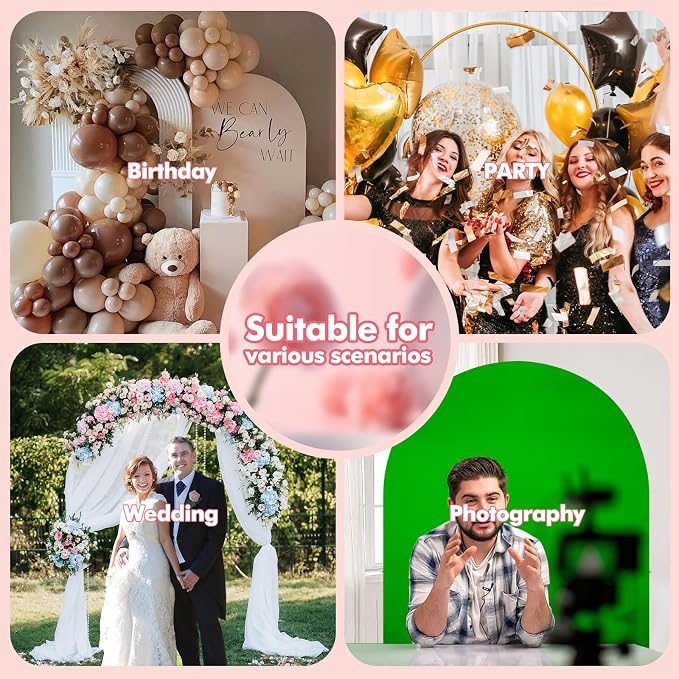 GOJAWAY 6.6FT Backdrop Stand Metal Arch Gold Wedding Arch Stand Arched Backdrop Frame for Birthday Party Baby Shower Graduation Ceremony Decoration