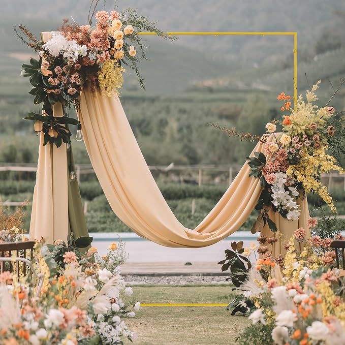 Wokceer Wedding Arch Backdrop Stand Square 7.2 x 6.6 FT Wedding Arches for Ceremony Metal Balloon Arch Frame for Weddings Birthday Party Garden Arbor Anniversary Event Decor