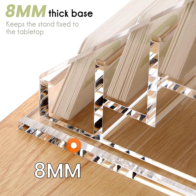 YUXUN Business Card Holder for Desk-4 Tier 4 Slot, Acrylic Business Cards Display Stand, Multiple Business Card Holder for Women Men, Desk Organiser Name Card Holders for Exhibition, Home, Office
