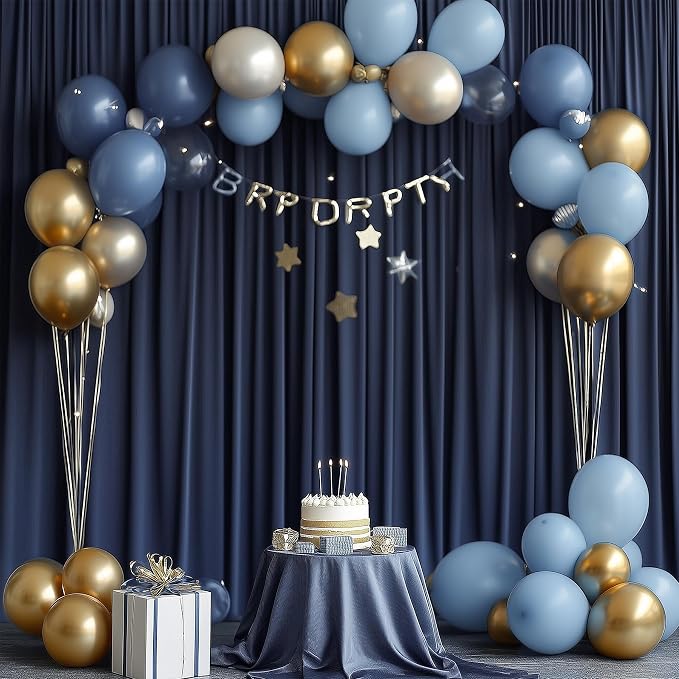 20ftx12ft Navy Blue Backdrop Curtains for Wedding-Wrinkle Free Backdrops Curtain Drapes Fabric Decorations Photo Back Drop Cloth for Baby Shower Photography 4Panels 12ft(H) x 5ft(W)