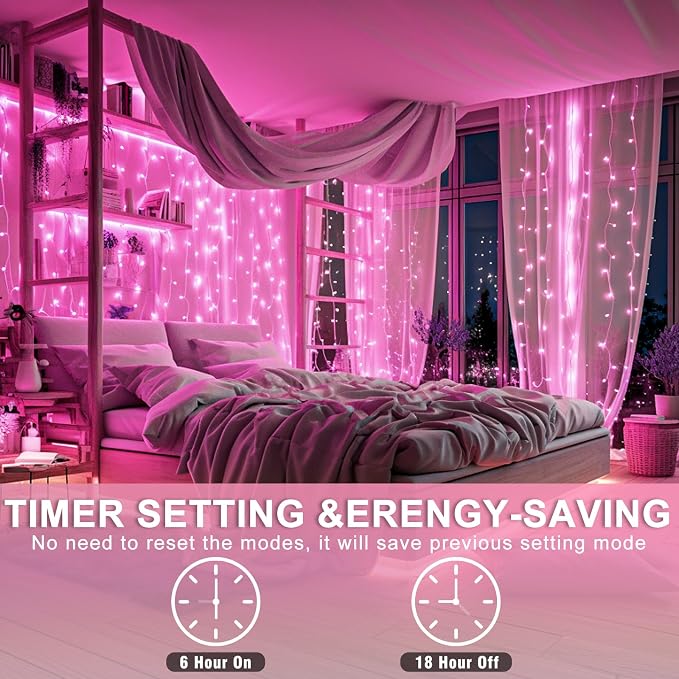 132 FT 400 LED Pink Christmas String Lights, Christmas Lights Outdoor with Waterproof 8 Modes, Plug in Clear Wire Twinkle Fairy Lights for Valentines Day Wedding Party Tree Holiday Decorations