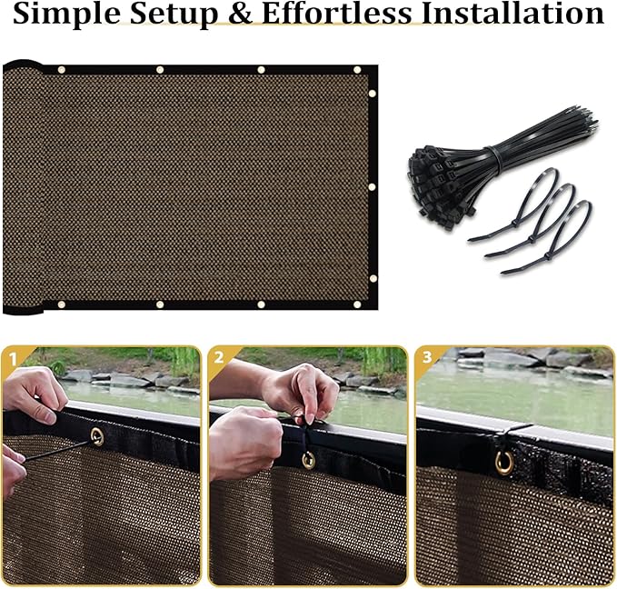 Shade&Beyond 6' X 50' Fence Privacy Screen Heavy Duty 170 GSM Fencing Mesh Shade Net Cover for Wall Garden Back Yard Outdoor Home Decoration, Brown