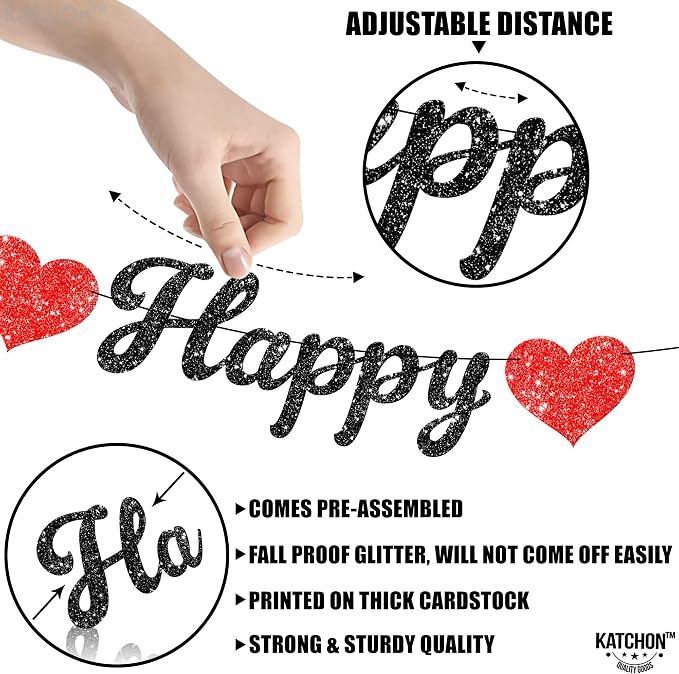 KatchOn Happy Anniversary Banner - 10 Feet, 2 Strings | Anniversary Party Decorations