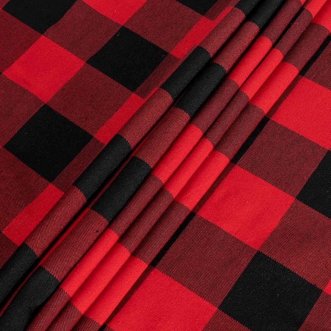 ShinyBeauty Checked Square Tablecloth 54x54-Inch Red and Black Buffalo Plaid Tablecloth Washable Cotton Table Cover Gingham Tablecloth for Dining Room Table Linen Christmas