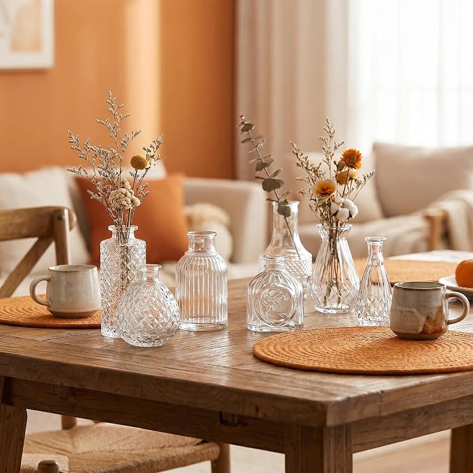 Mini Bud Vases As Wedding Centerpieces for Tables,Clear Bud Vases for Flowers,Small Flower Vases Suitable for Birthday Party,Anniversary,Wedding Reception,Baby Shower (Clear, 36PCS)