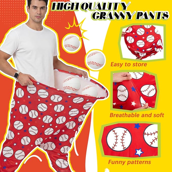 Granny Pants Yard Game, Baseball Soccer Game Outdoor Party Toss with 2.5 Inch Durable High-Bounce Balls, No Inflation Needed, Wind-Resistant for Backyard, Family Reunion & Easter