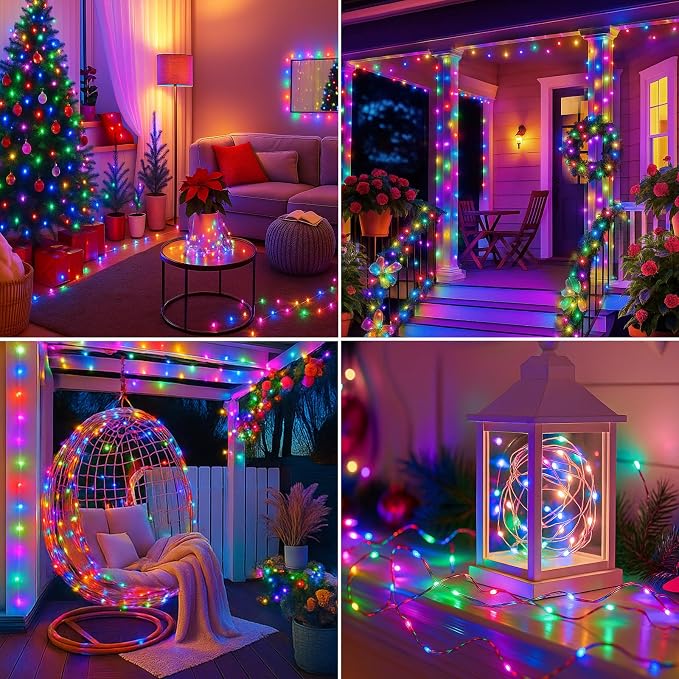 btfarm Fairy Lights Plug in with Remote, 33FT 100 LED Outdoor Twinkle Lights Waterproof with Timer, 8 Modes Indoor String Lights for Bedroom Patio Garden Wedding Christmas Decoration, Multicolor