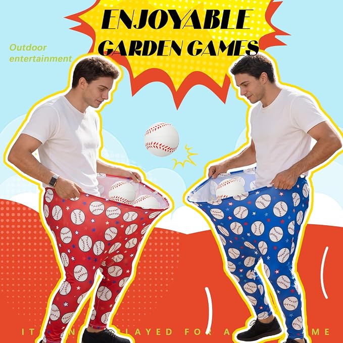 Granny Pants Yard Game, Baseball Soccer Game Outdoor Party Toss with 2.5 Inch Durable High-Bounce Balls, No Inflation Needed, Wind-Resistant for Backyard, Family Reunion & Easter