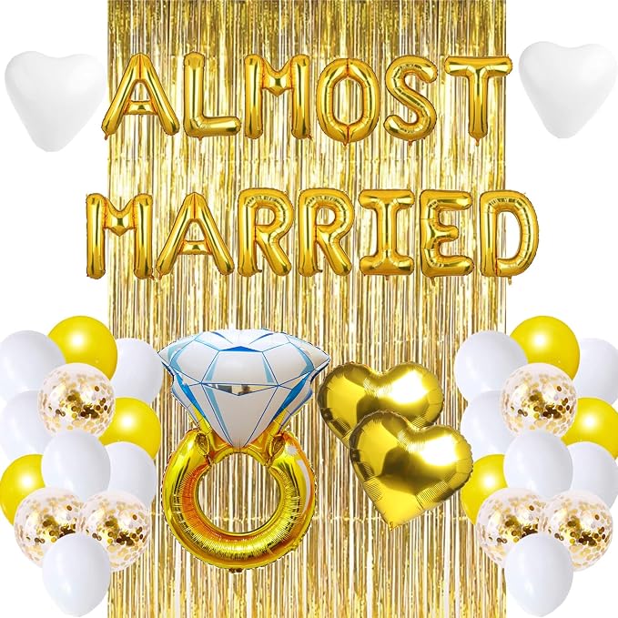 Wedding Rehearsal Dinner Decorations, Almost Married Balloons Backdrop | Wedding Rehearsal Decorations, Engagement Bridal Shower Bachelorette Party Supplies