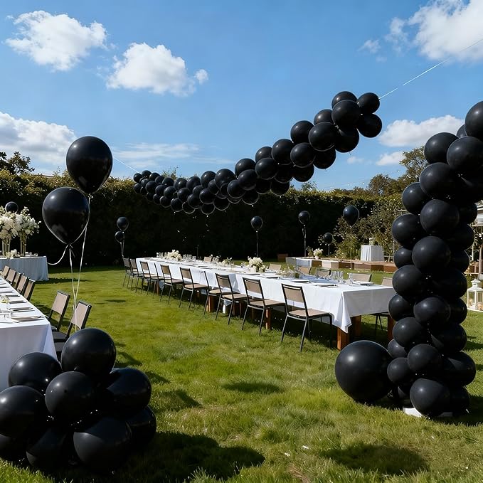160pcs Black Balloons 12 Inch Matte Latex Balloons for Graduation Birthday Wedding Party Decorations