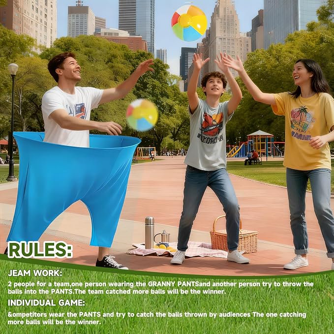 Granny Pants Yard Game, Granny Pants Outdoor Party Game Granny Pants Outdoor Game with Bouncy Balls and Pump Fun Family Reunion & Adult Yard Games for Groups