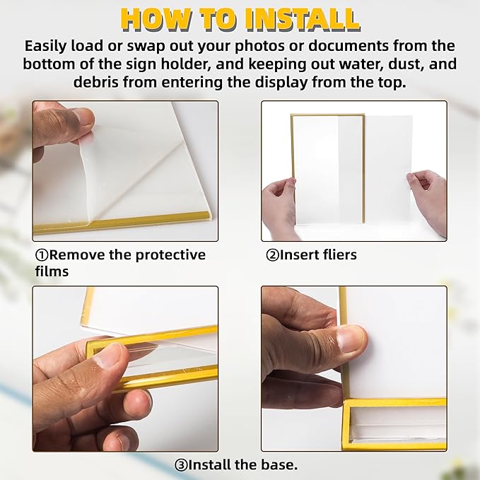 TonGass 12-Pack 5"x7" Gold Acrylic Picture Frames – 3mm Gold Border Wedding Table Number Holders, Clear Double-Sided Acrylic Sign Holders for Weddings, Banquets, Parties, Centerpieces