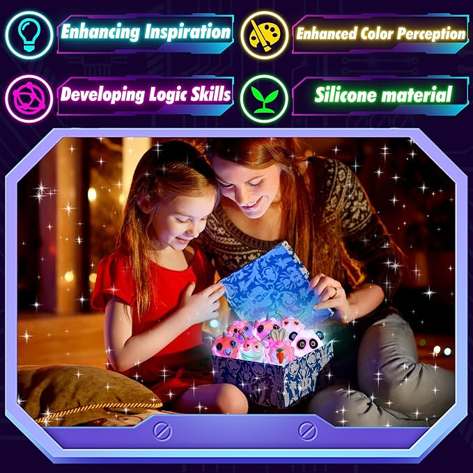 18PCS Light Up Fidget Balls Party Favors, 2 inch 3D Animal Pop Balls Fidget Toys, Party Favors for Kids 4-12, Goodie Bags Stuffers, Pinata Stuffers, Birthday Gifts, Classroom Prizes, Treasure Box Toys