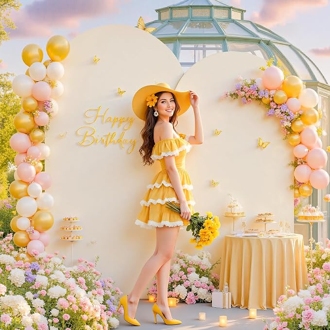 Beige Arch Covers 7.2FT and 6FT Wedding Arch Backdrop Covers Set of 2 Stretchy Spandex Back Drop Covers for Baby Shower Birthday Graduation Party Girls Bridal Decor Balloon Arch Photo Booth Background