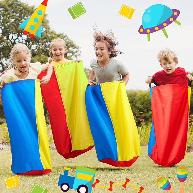 Yunsailing 40 Pieces Potato Sack Race Bags Large Bags Lawn Outdoor Games Party Games for Kids School Adults Family Backyard Party Birthday Outside Egg Spoon Race Easter