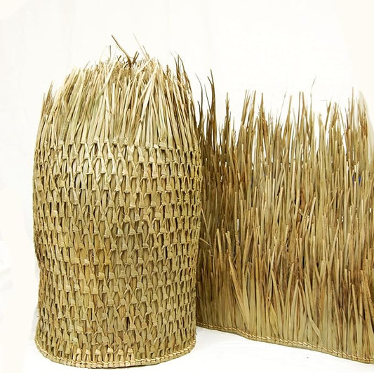 Forever Bamboo Mexican Palm Thatch Roof Runner Roll Duck Blind Grass Tiki Hut Thatch Duck Boat Blinds Palapa Thatch Roofing for Tiki Bar Huts 35 in H x 30 ft L