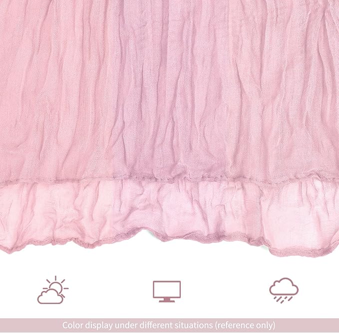 24 Pack Pink Table Runner 10Ft Cheesecloth Table Runner Rustic Gauze Table Runners Romantic Long Sheer Fabric Cheese Cloth Table Runners for Wedding Party Bridal Baby Shower
