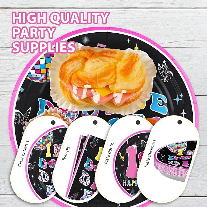 96Pcs 10th Birthday Party Decoration In My Double Digits Era Plates and Napkins Double Digits Tableware Set for Girls’ 10-Year-Old Birthday Party Supplies, Serves 24
