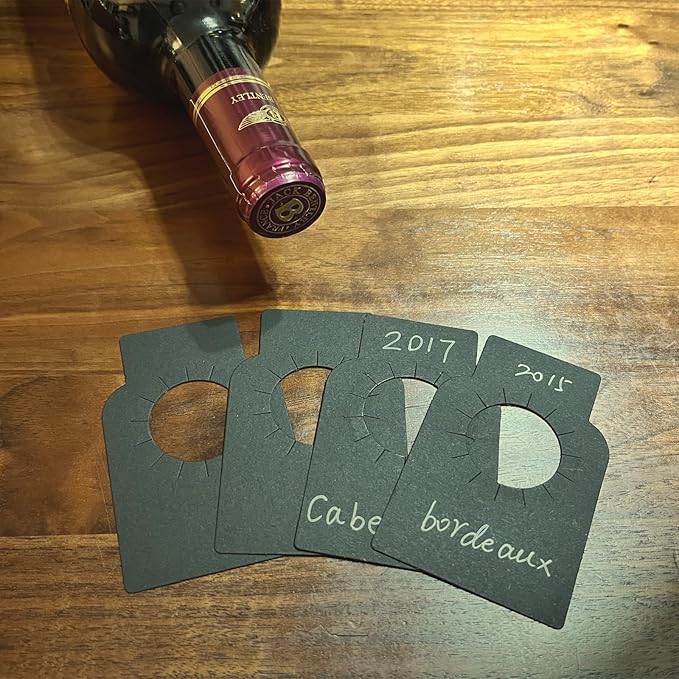 300 Pack Wine Bottle Tags Wine Cellar Label Hanging Tags Racks Marker for Name,Year,Tasting Notes