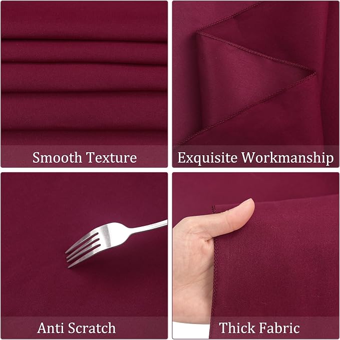 Fivenl 8 Pack Premium Round Tablecloth 90 Inch Round Table Covers Bulk Washable Polyester Fabric Round Table Clothes for Wedding Party Reception Banquet Buffet Restaurant (Burgundy, 90 Inch)