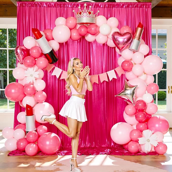 10x10 ft Wrinkle Free Hot Pink Sequin Backdrop Curtain for Parties-Thick Not Fall-Off Glitter Fuchsia Backdrop Drapes-2 Panels 5x10ft Shimmer Photo Back Drop Cloth for Wedding Birthday Photography