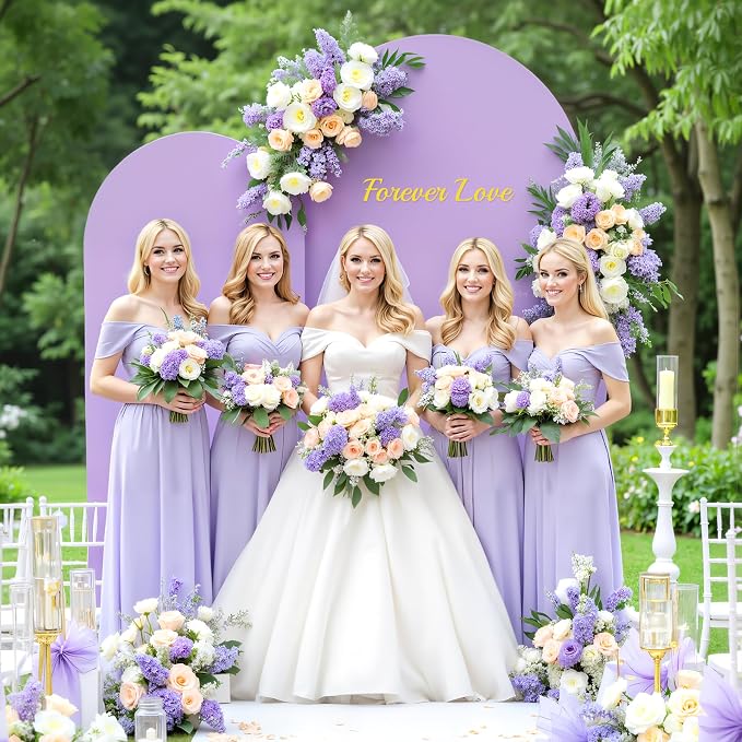 Pink Purple Arch Covers 7.2 and 6ft Backdrop Arch Cover Set of 2 Stretchy Back Drop Cover Spandex Baby Shower Arch Backdrop Wedding Birthday Bridal Shower Mermaid Party Decor Balloon Arch Stand Cover