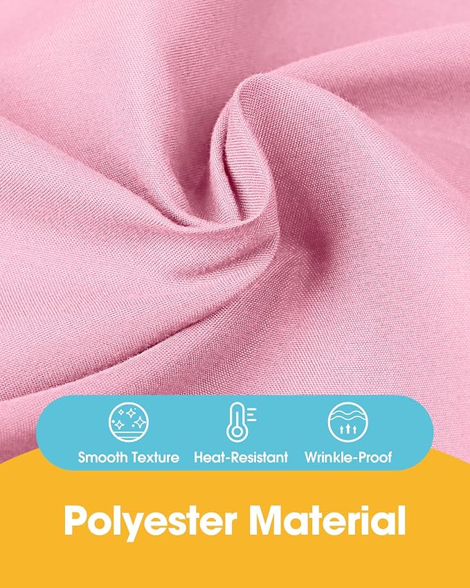 Niuara Pink Fabric Rectangle Table Cloth - 6 Pack, 60" × 84" Washable Tablecloth for 5FT Tables, Wrinkle-Resistant & Heat-Proof Table Cover for Weddings, Dinners & Parties
