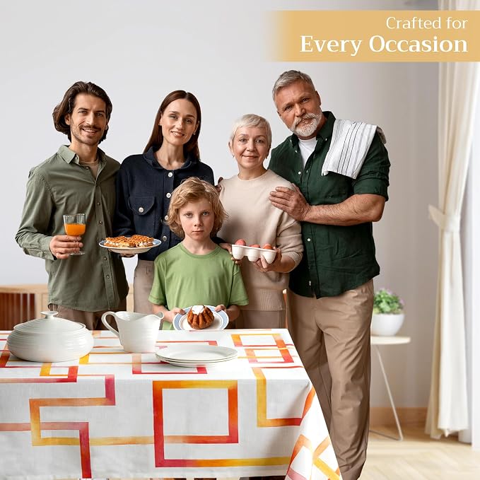 Maison d' Hermine Table Cloth Rectangle Table 100% Cotton 60 x 120 Inches Tablecloth Reusable Decorative for Dining Kitchen Room Farmhouse Party Home Hotel Restaurant Spring Summer - Summer Maze