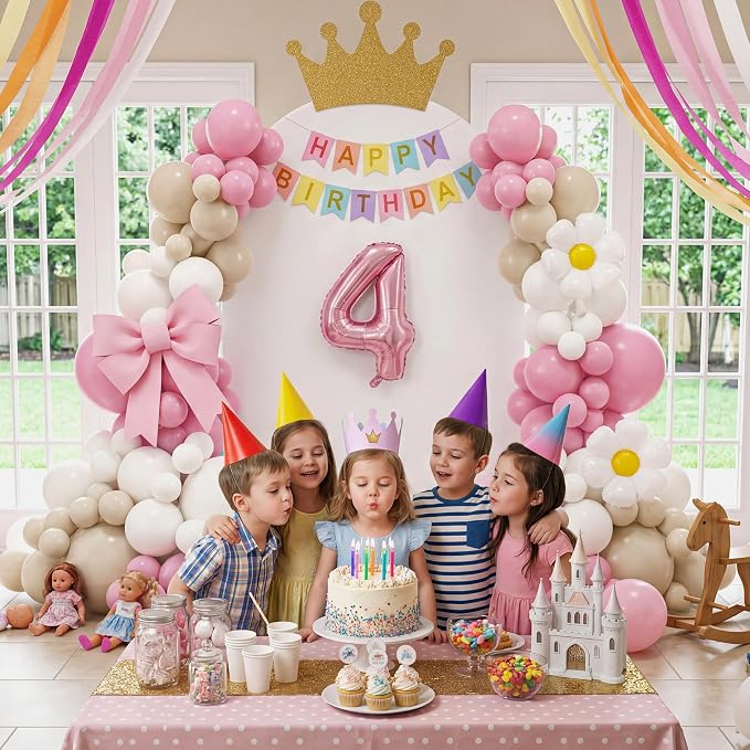 6.6FT Metal Arch Backdrop Stand and Cover Set, Pink Balloon Arch Kit, 153 Pcs Balloons, 4 Baby Shower Box, Letter Stickers, Clips for Baby Shower, Gender Reveal, Birthday, Wedding Decor