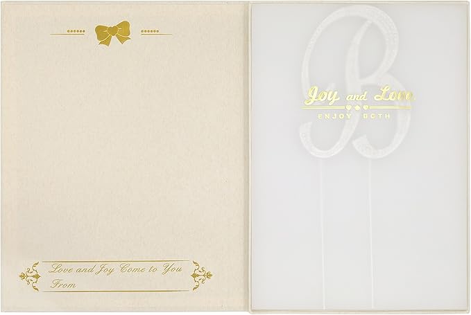 LOVENJOY Monogram Cake Topper Letter B, Gift Boxed