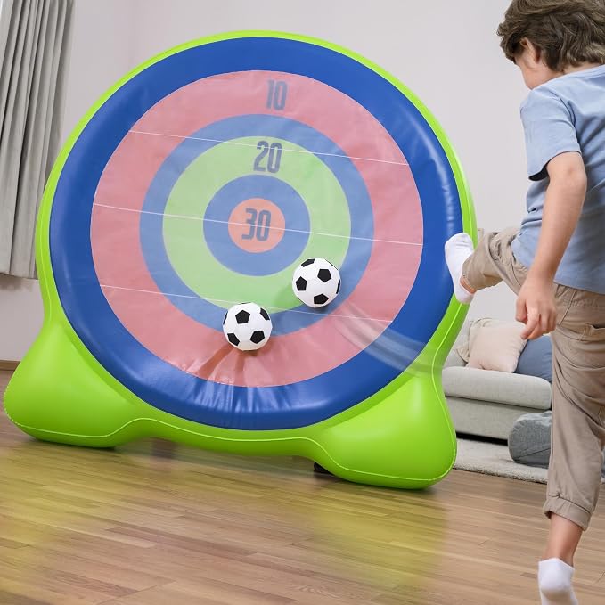 H2OGO! Inflatable Yard Game - Backyard Bullseye - 2-in-1: Giant Ax Throwing Dart Board & Soccer Target, 62x42 Sports Center, Outdoor Play Toy, Kid 3+