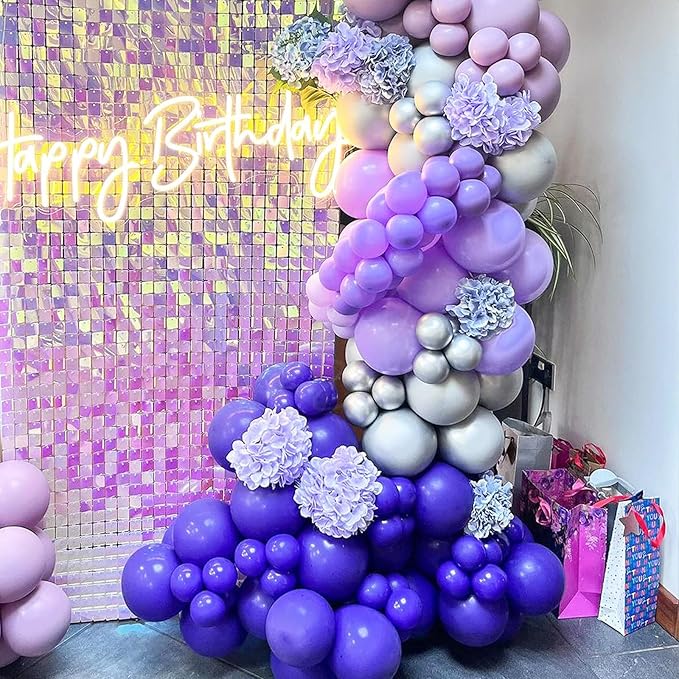 Dark Purple Balloons Different Sizes, 18 12 10 5 Inch Double Stuffed Royal Purple Balloons, Dark Purple Balloon Arch for Boho Party, Baby Shower, Birthday, Weddings (RoyalPurple）