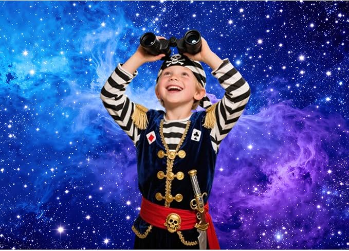Galaxy Backdrop 7x5ft Starry Sky Universe Space Nebula Photo Background – Cosmic Galaxy Wall Hanging for Bedroom Decor & Party Decorations with Ribbon, Polyester Fabric