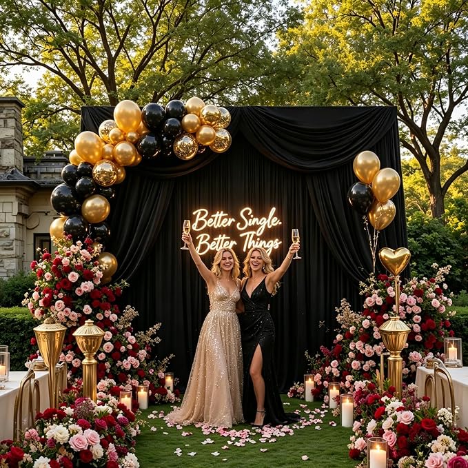 40FT x 10F Black Backdrop Curtain for Parties, Polyester Black Curtains with Rod Pockets, Photography Backdrop Drapes for Wedding, Home Party,Concerts, Retail,Family Events, Graduation Decorations